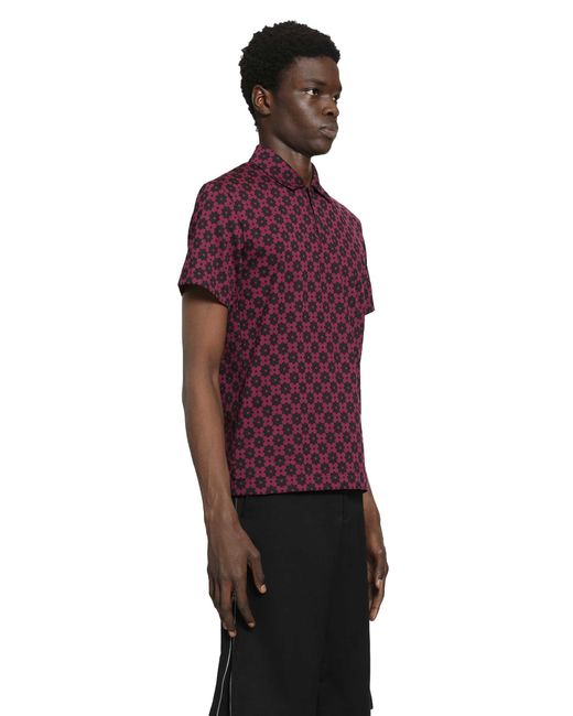 Comme des Garçons Purple Floral Graphic Print Polo Shirt for men