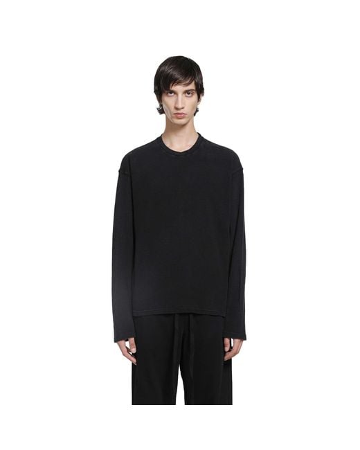 Ann Demeulemeester Black Emil 'The Velvet Evening' Long Sleeve T-Shirt for men