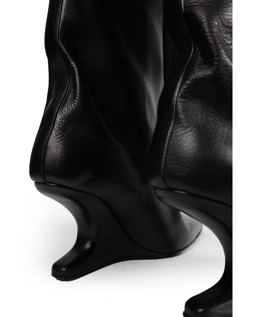 Rick Owens Black Temple Cantilever 8 Sharp Flared Boots
