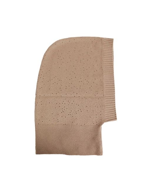 Max Mara Brown Cashmere And Rhinestone Balaclava