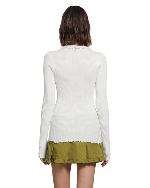 Miu Miu Green Silk Sweater