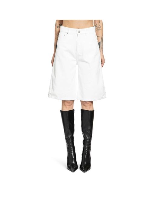 Coperni White Denim Bermuda Shorts