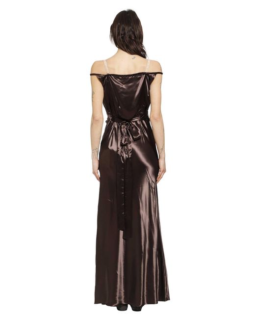 Miu Miu Brown Long Satin Dress