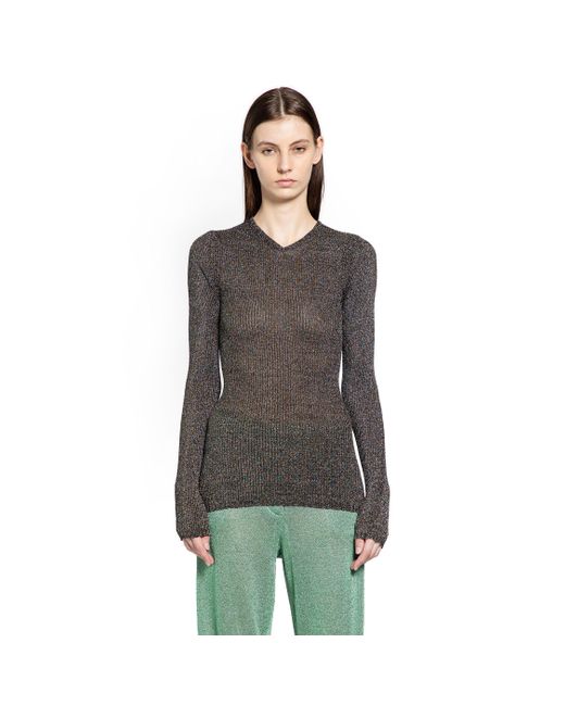 Miu Miu Brown Lurex V-Neck Sweater
