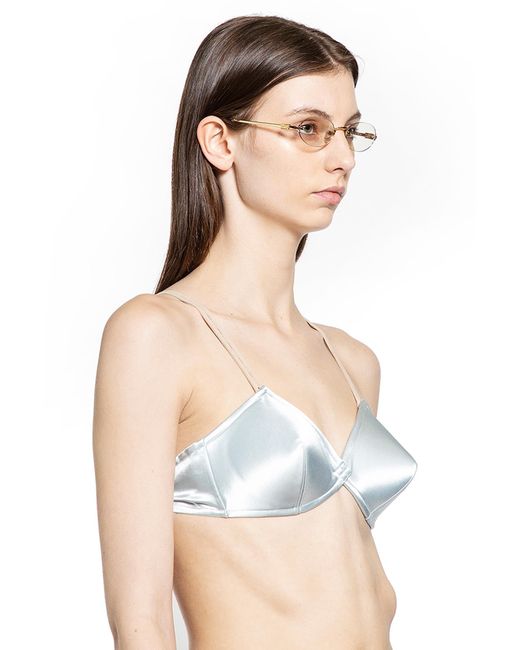 Miu Miu Blue Satin Bra