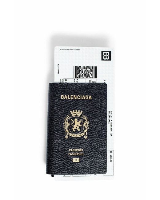 Balenciaga Blue Passport Long Wallet 1 Ticket for men