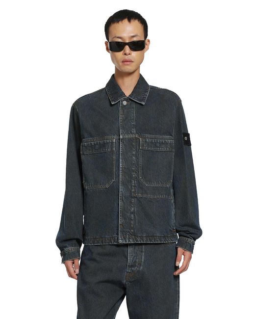 Stone Island Black 4100006 Denim Jacket for men