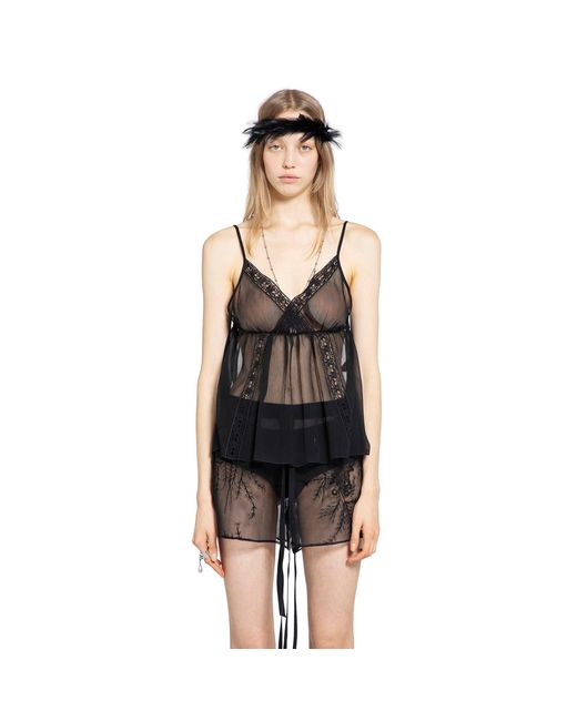 Ann Demeulemeester Black Zeni Negligé Top