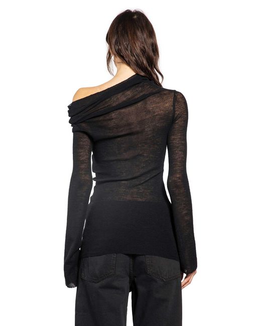 Ann Demeulemeester Black Tizziana Drop Shoulder Knit Top