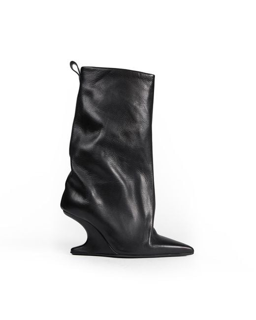 Rick Owens Black Temple Cantilever 8 Sharp Flared Boots