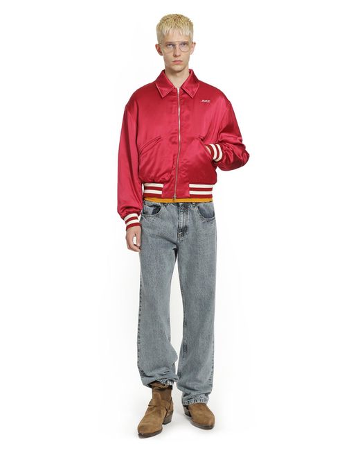 Second Layer Red Aces Satin Club Jacket for men