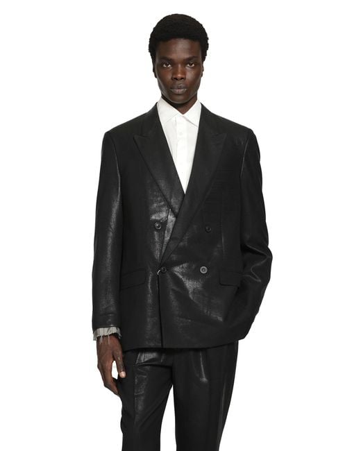 Maison Margiela Black Foiled Wool Blazer for men