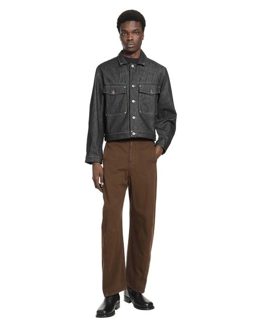 Lemaire Black Trucker Denim Jacket With Studs for men