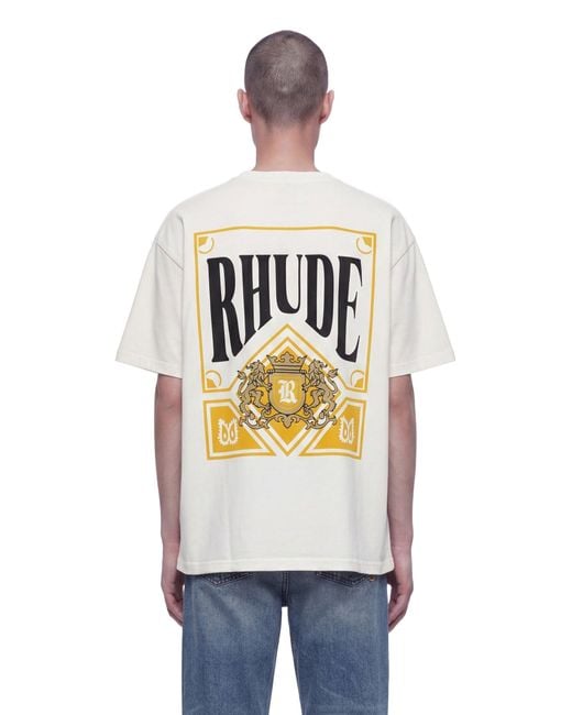Rhude White Playing Card Tee for men