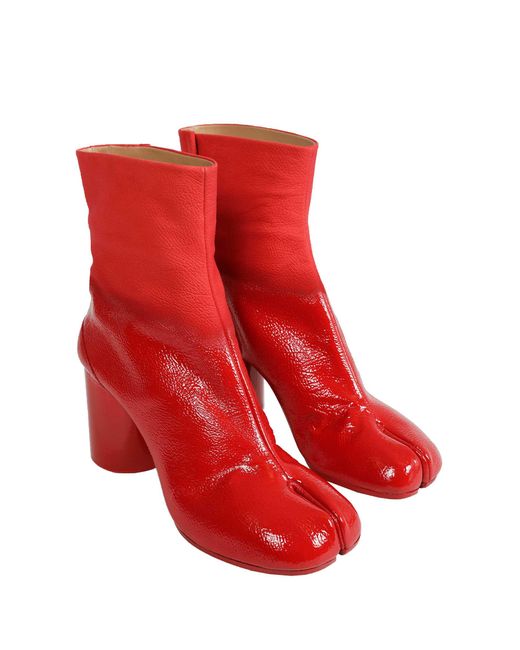Maison Margiela Red Tabi Ankle Boots