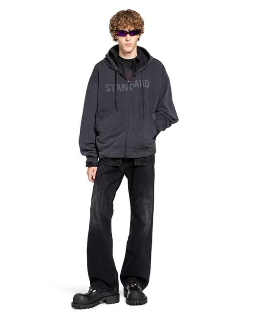 Balenciaga Black Sweatshirt With Printed Logo for men