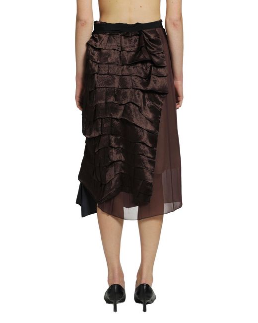 Prada Black Faille Patchwork Skirt