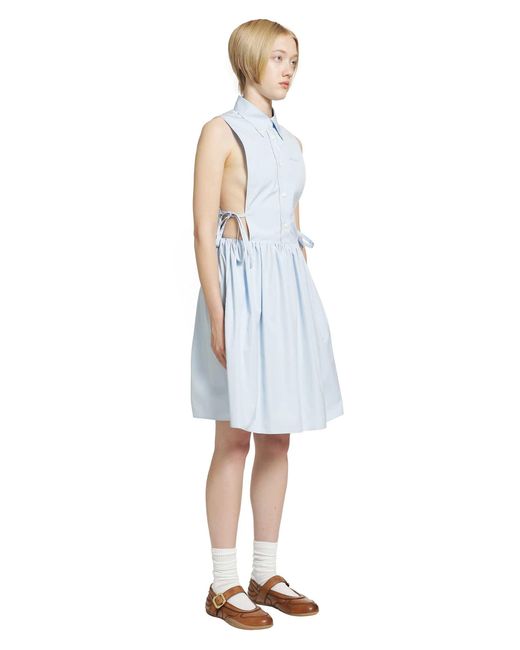 Miu Miu Blue Poplin Mini Dress