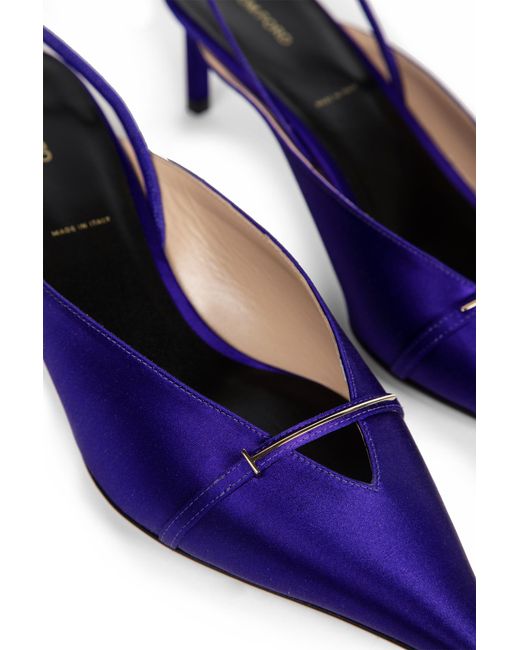 Tom Ford Blue Julianne Satin Slingback Pumps