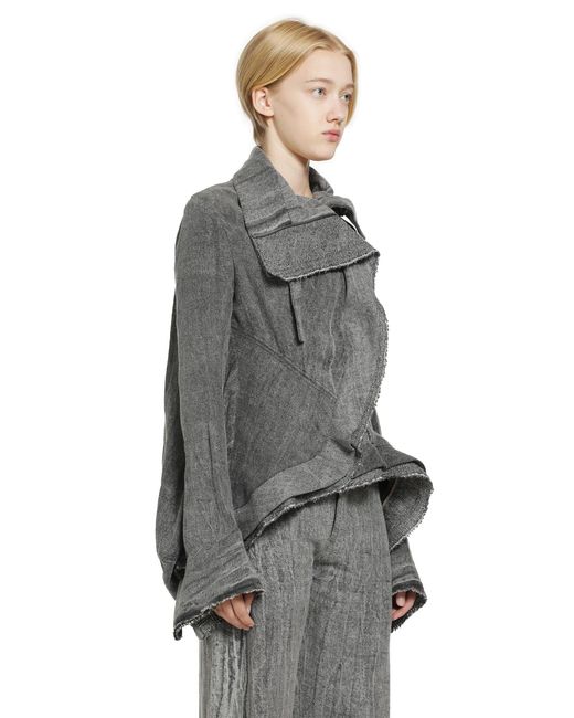 Yehuafan Gray Linen Jacket