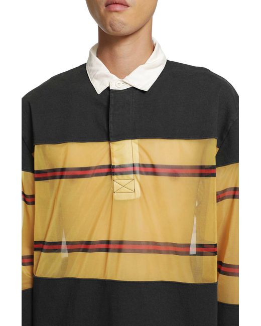 Kapital Black Dense Jersey X Sheer Jersey Rugby Polo for men