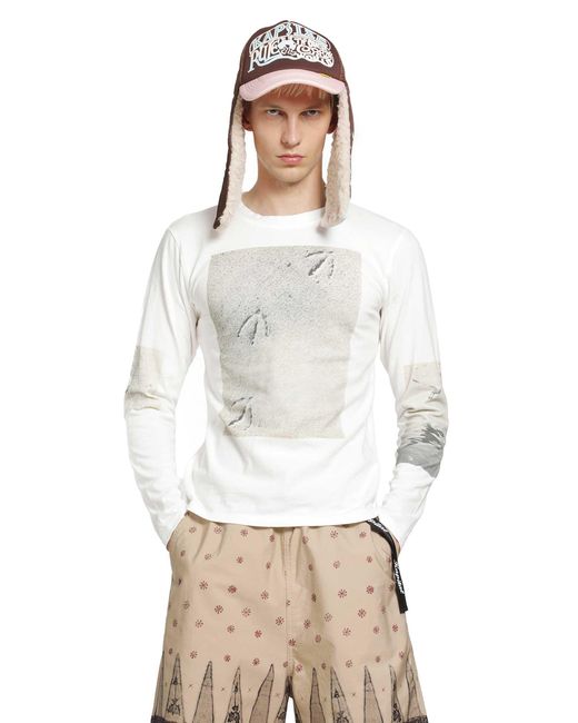 Kapital White Gull Foot Long Sleeve T-Shirt for men
