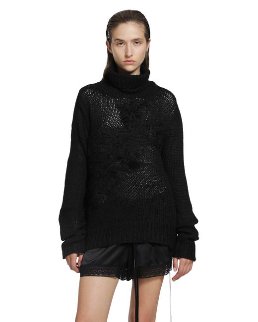 Ann Demeulemeester Black Fransina Turtleneck Sweater