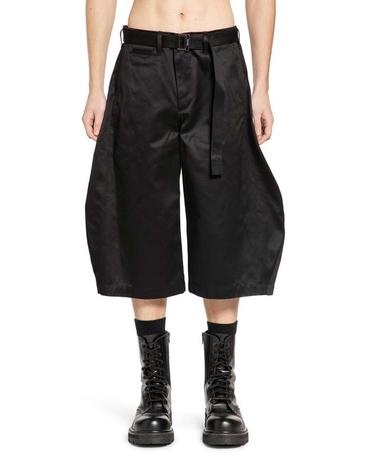 Sacai Black Cotton Chino Pants for men