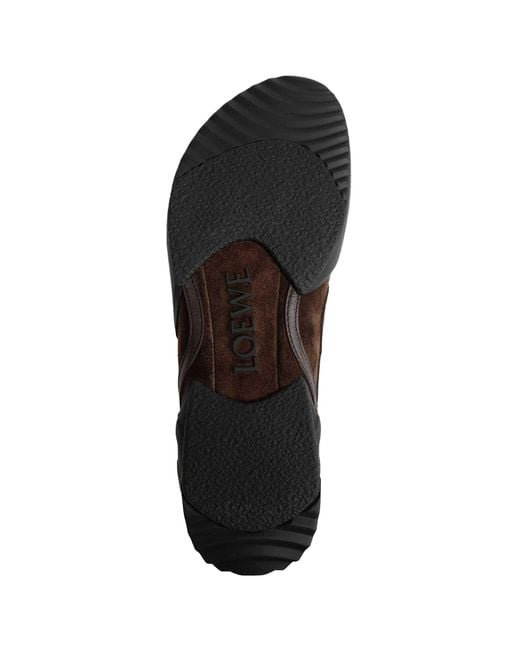 Loewe Brown Suede Grip Sneakers