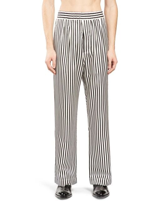 Tom Ford Gray Fluid Silk Stripe Lounge Pants for men