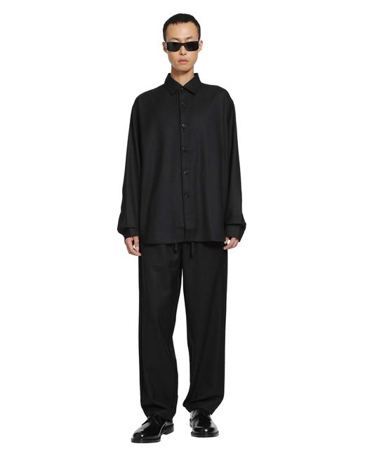 ROSE BURRITO Black Wool Pyjama Trousers for men