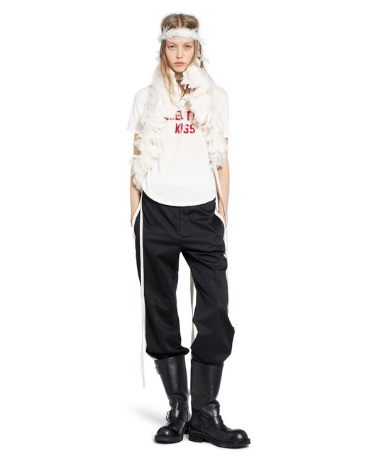 Ann Demeulemeester Blue Fera Straight Leg Cropped Trousers