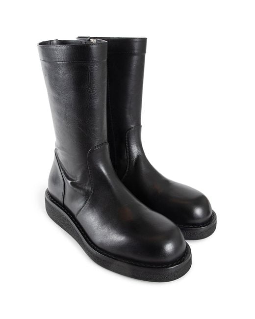 Ann Demeulemeester Black Kasi Leather Ankle Boots for men