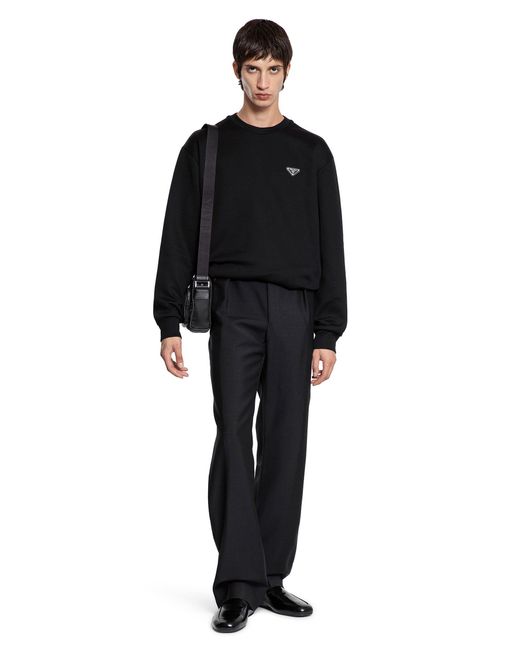 Prada Black Technical Cotton Sweatshirt for men
