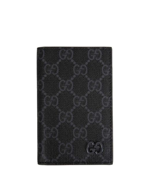 Gucci Black Gg Long Card Case for men
