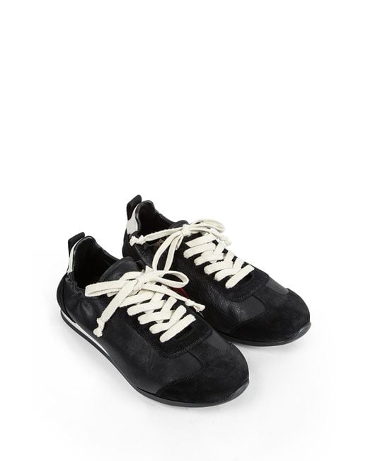 Uma Wang Black Lace-Up Sneakers