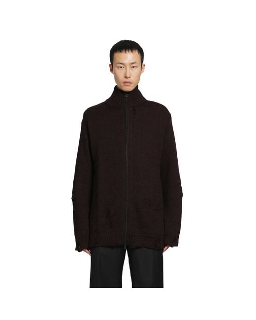Yohji Yamamoto Black High-Neck Zip Cardigan for men