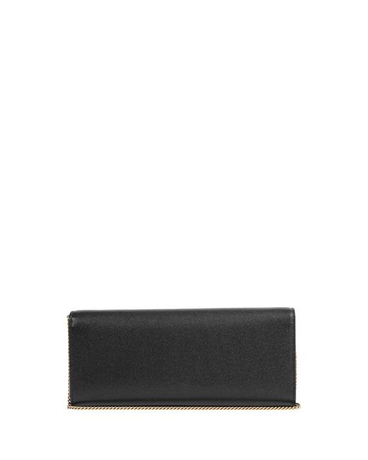 Saint Laurent Black Grain De Poudre Leather Kate Clutch
