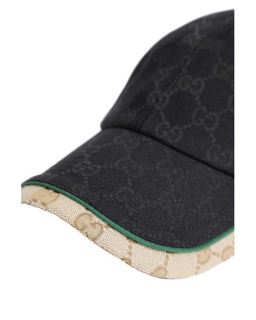 Gucci Black Gg Cotton Canvas Baseball Hat for men
