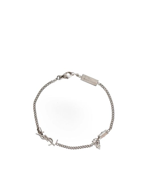 Saint Laurent Metallic Cassandre Chain Bracelet