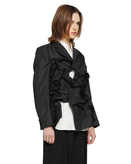 Comme des Garçons Black Gathered Single-Breasted Blazer