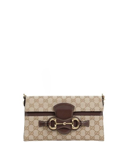 Gucci Natural Horsebit Ristretto Medium Shoulder Bag