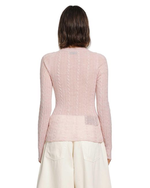 Haikure Pink Sey Semi-Sheer Knitwear