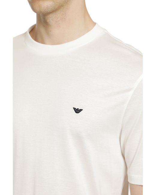 Emporio Armani White Cotton Blend T-Shirt for men
