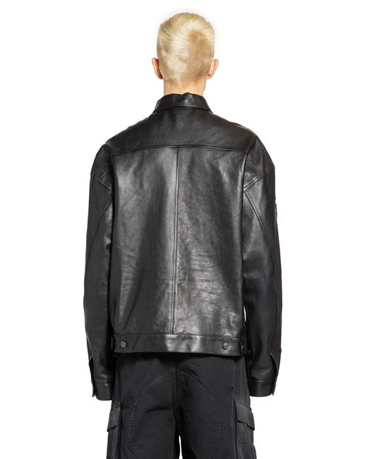 Balenciaga Black Shirt Leather Jacket for men