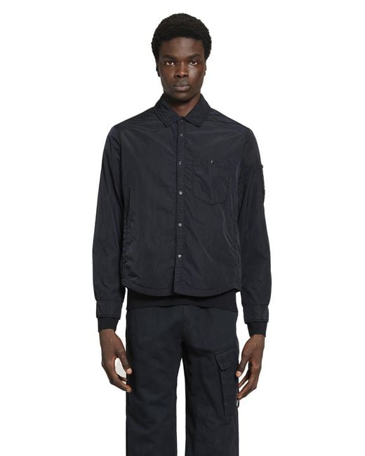 C P Company Black Chrome-R Padded Lens Overshirt for men