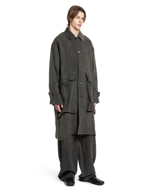 Uma Wang Black Cappotti Grigi Da Uomo for men