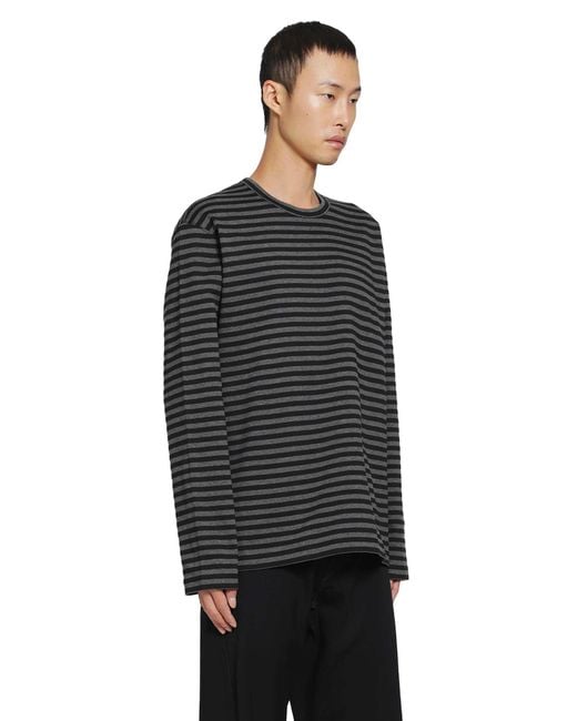 Junya Watanabe Black Striped Cotton Long Sleeeve T-Shirt for men
