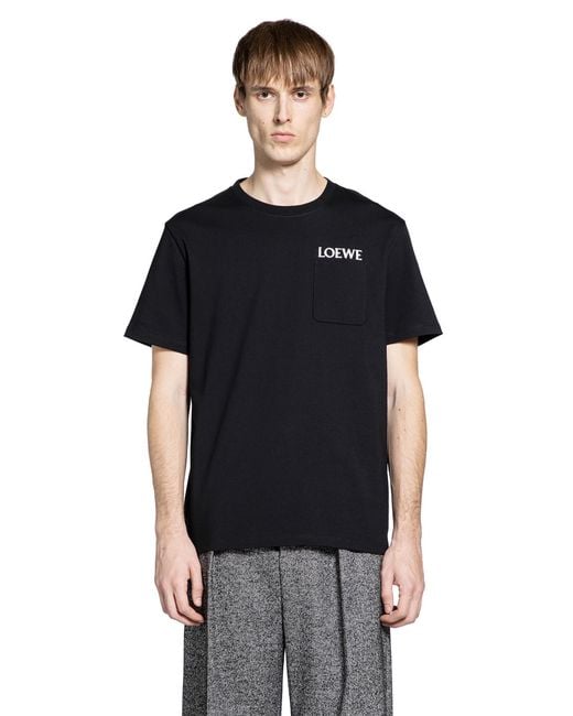 Loewe Black Relaxed Fit Pocket T-Shirt for men