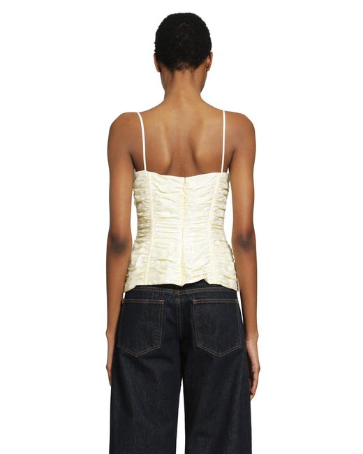 McQueen White Floral Jacquard Corset